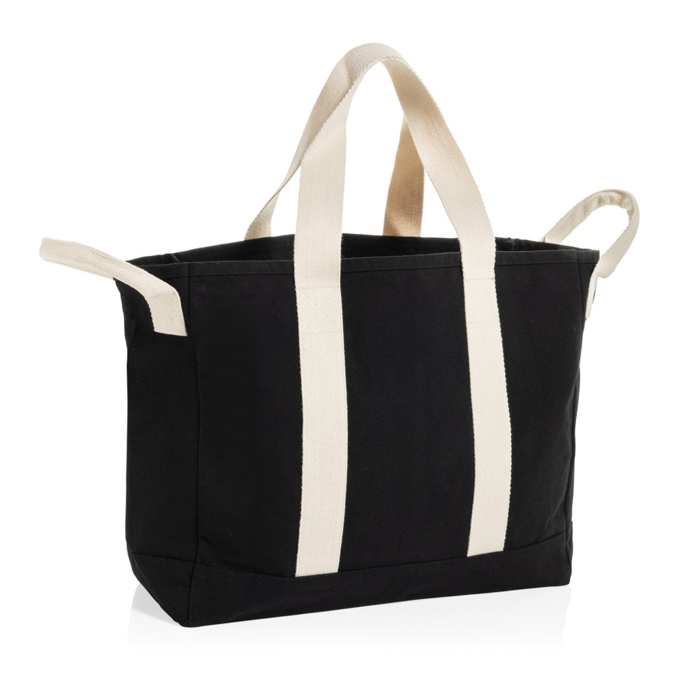 BEAU AWARE™ Strandtasche aus 400gr/m² recyceltem Canvas - schwarz (± PMS Black)