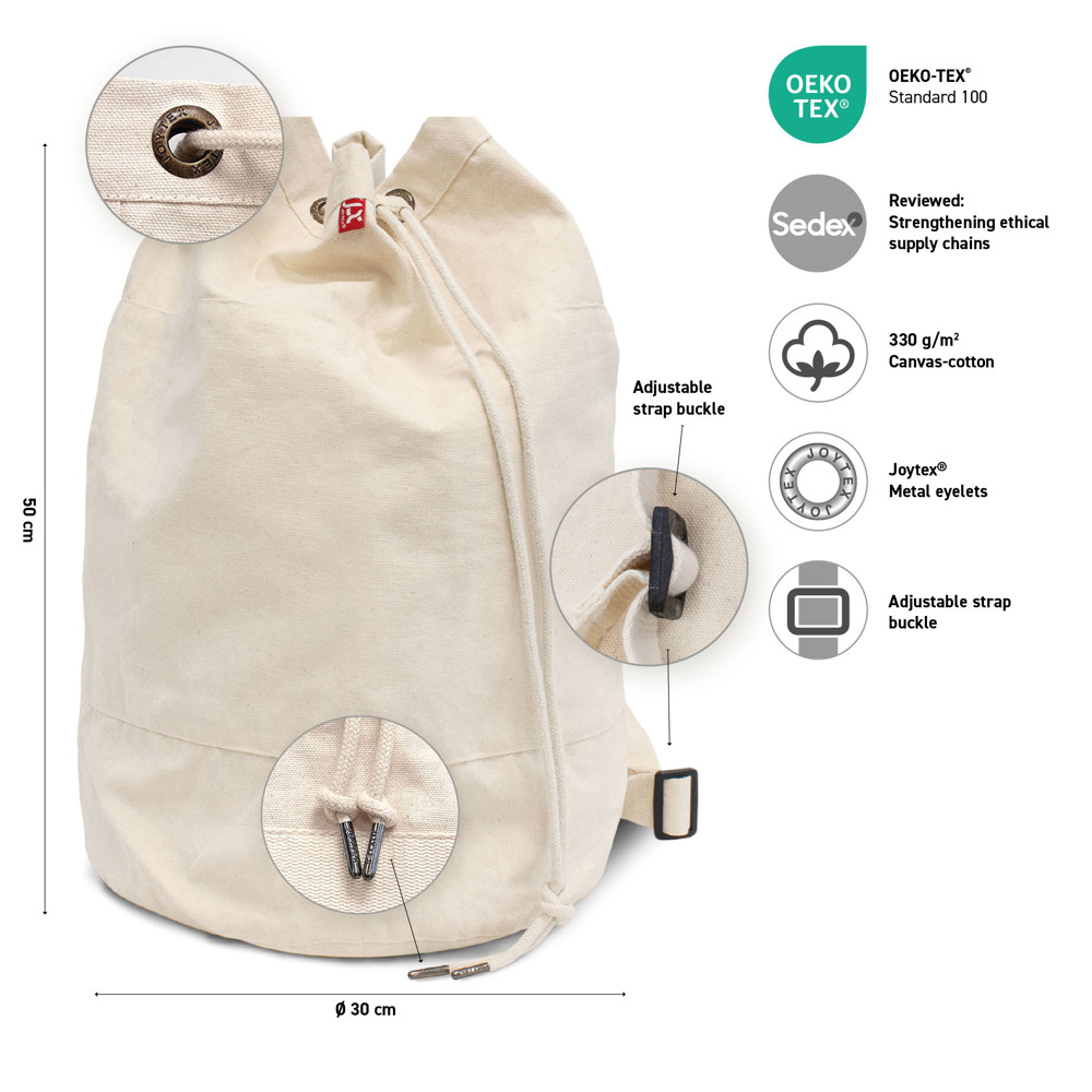 CORFU – Canvas-Rucksack mit Kordelzug und verstellbarem Schultergurt