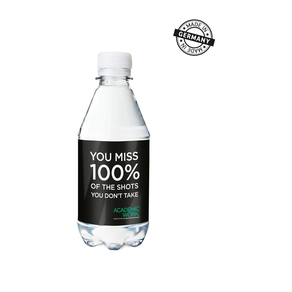 330 ml PromoWater - Mineralwasser, still, Hergestellt in Deutschland - Eco Papier-Etikett