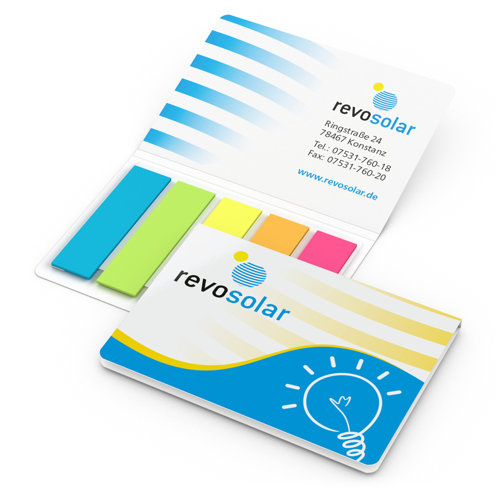 Haftmarker-Set Memo-Card, Papiermarker, glänzend