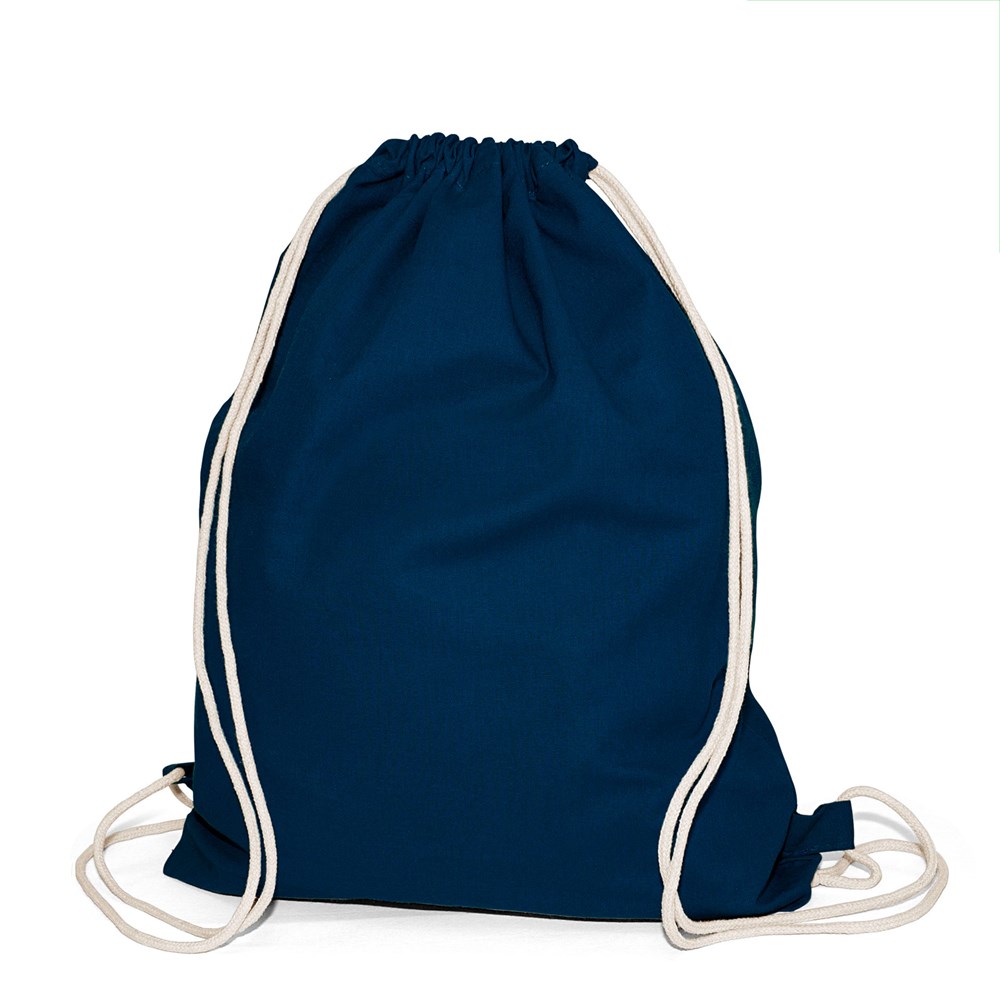 BOSTON – Baumwollrucksack mit Kordelzug - marineblau