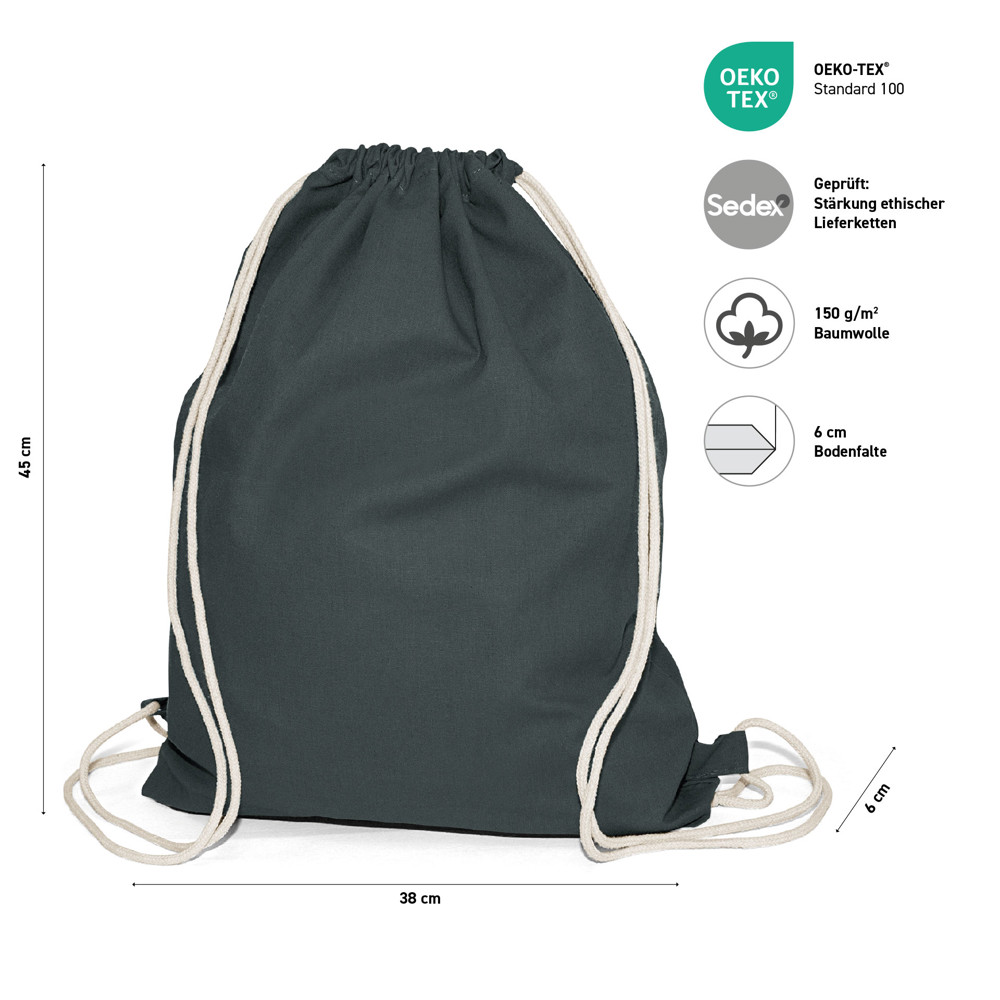 BOSTON – Baumwollrucksack mit Kordelzug