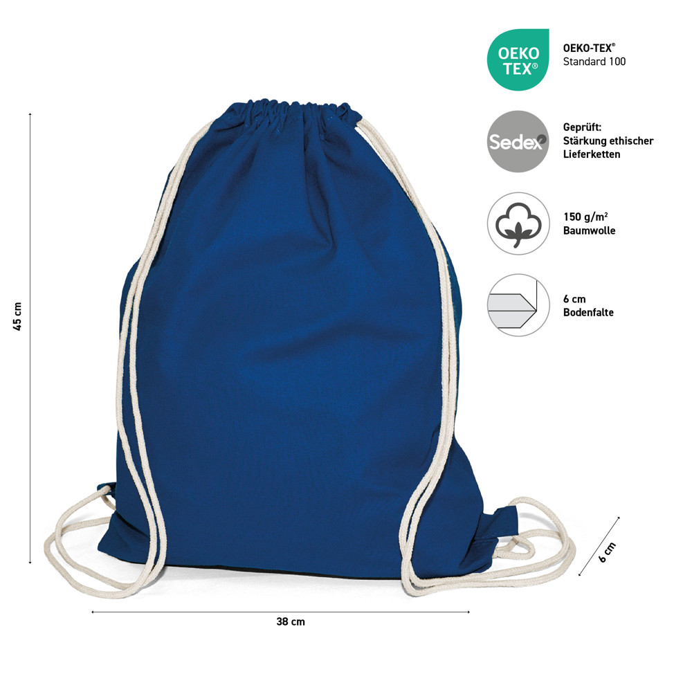 BOSTON – Baumwollrucksack mit Kordelzug