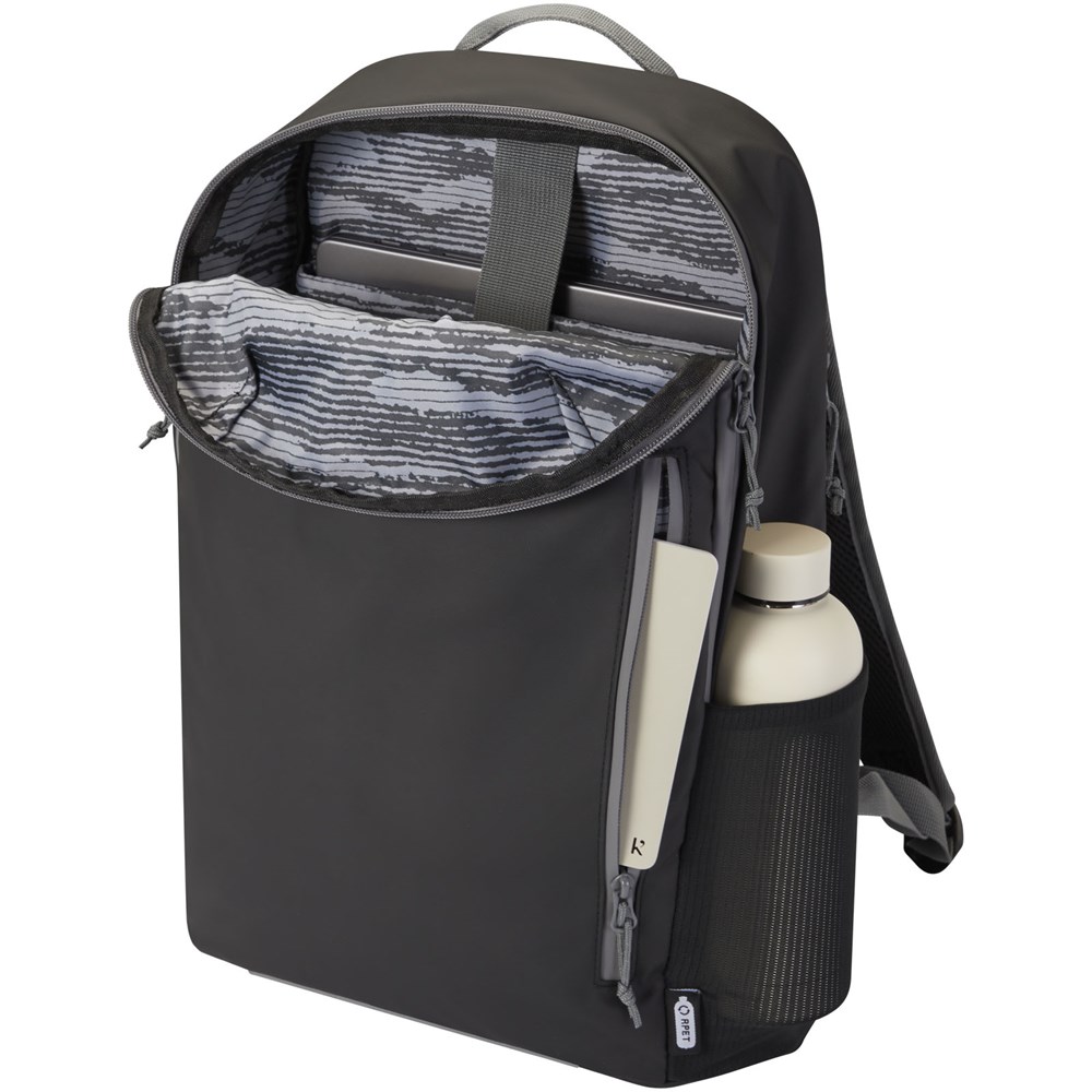 Aqua wasserabweisender 15" Laptop-Rucksack aus GRS Recyclingmaterial 21 L