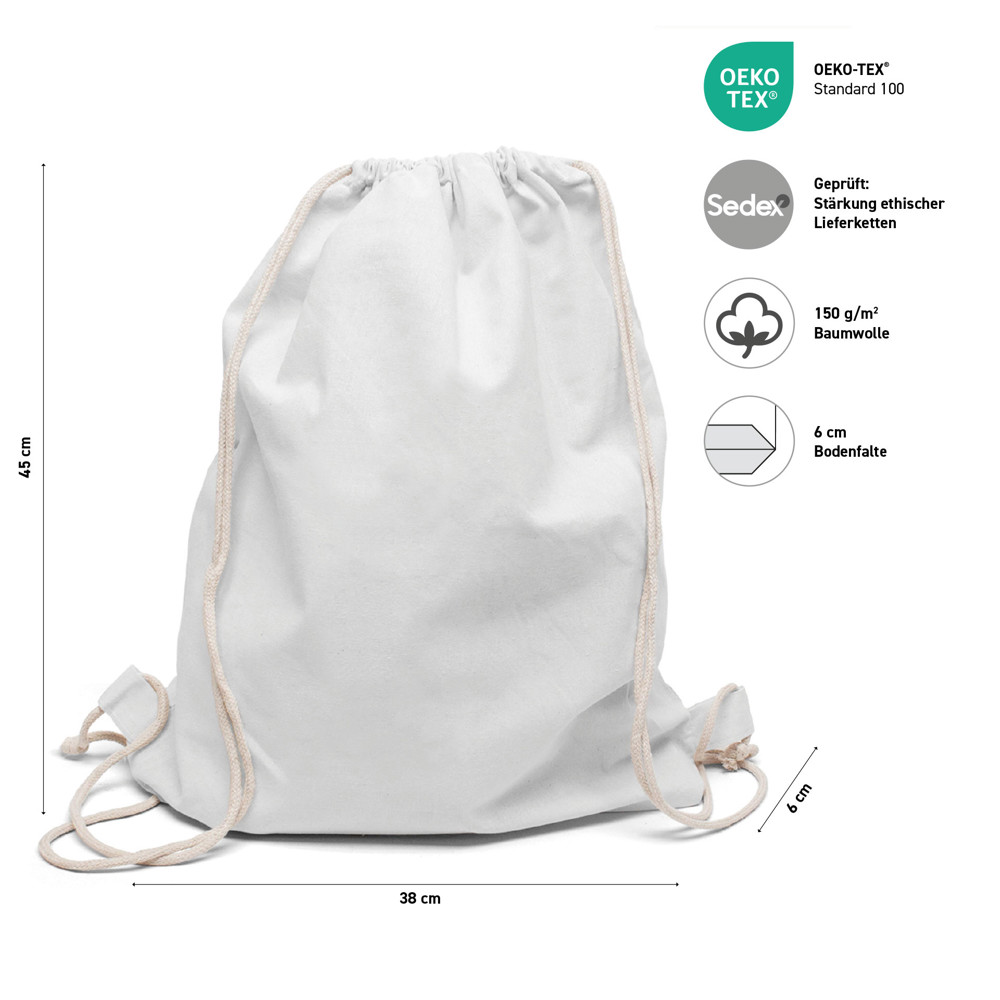 BOSTON – Baumwollrucksack mit Kordelzug