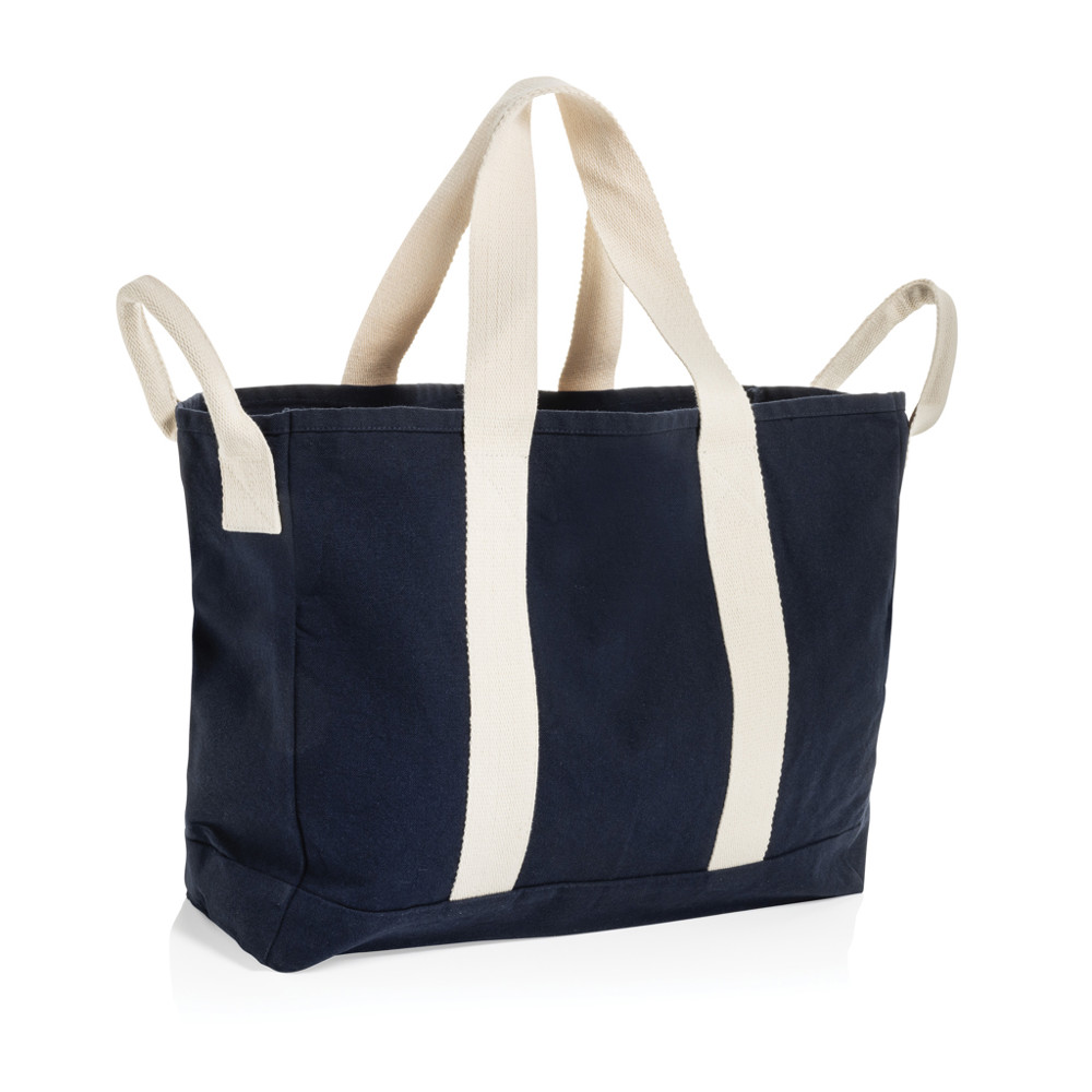 BEAU AWARE™ Strandtasche aus 400gr/m² recyceltem Canvas - navy blau (± PMS 19-4010)