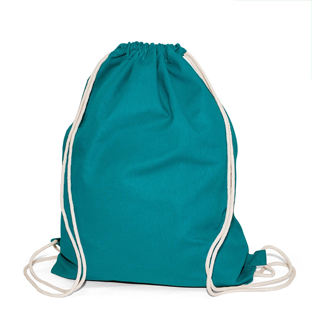 BOSTON – Baumwollrucksack mit Kordelzug - türkis
